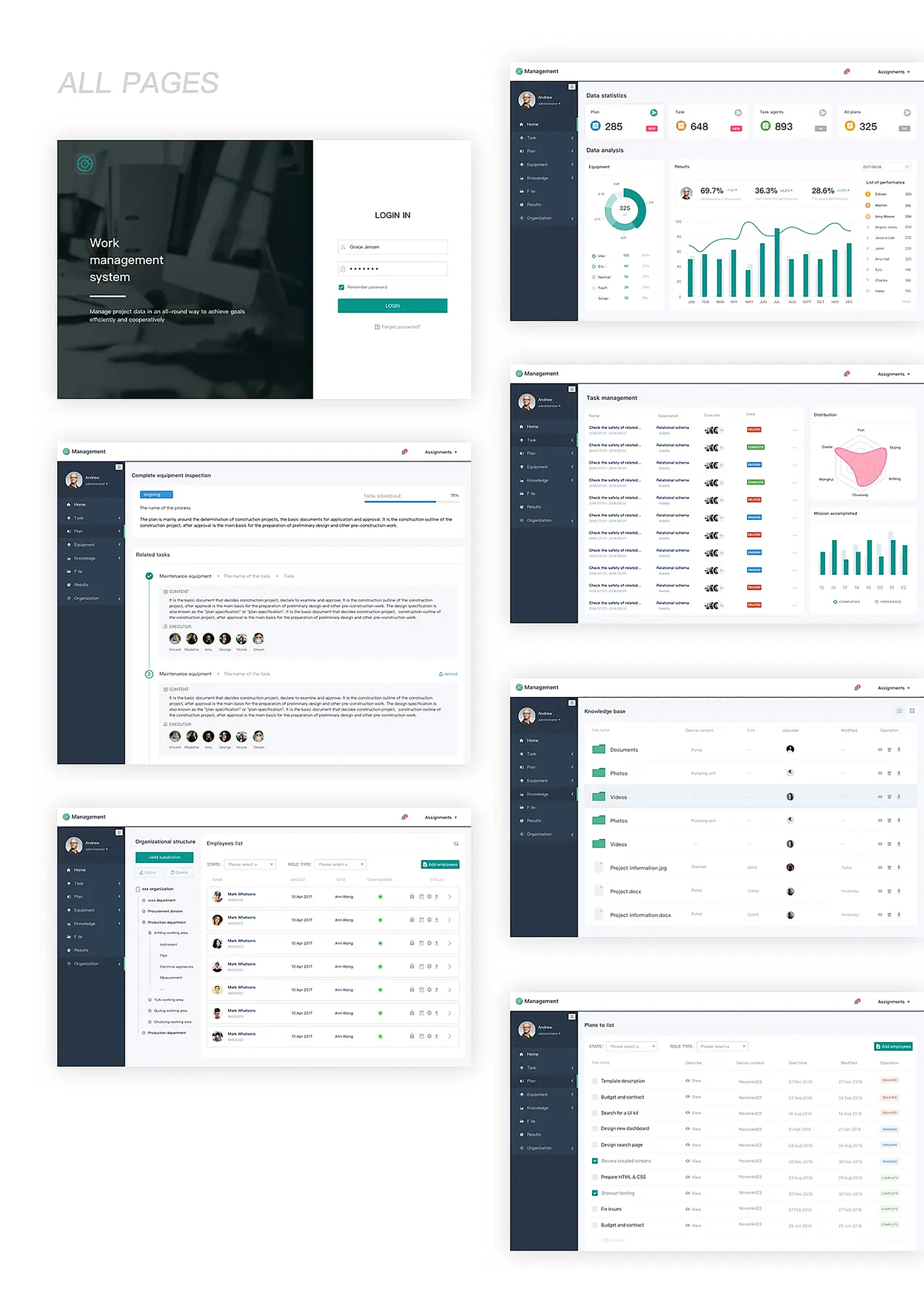 Operation Management System final interface showcase