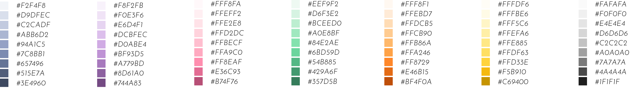 Polyverse color palette