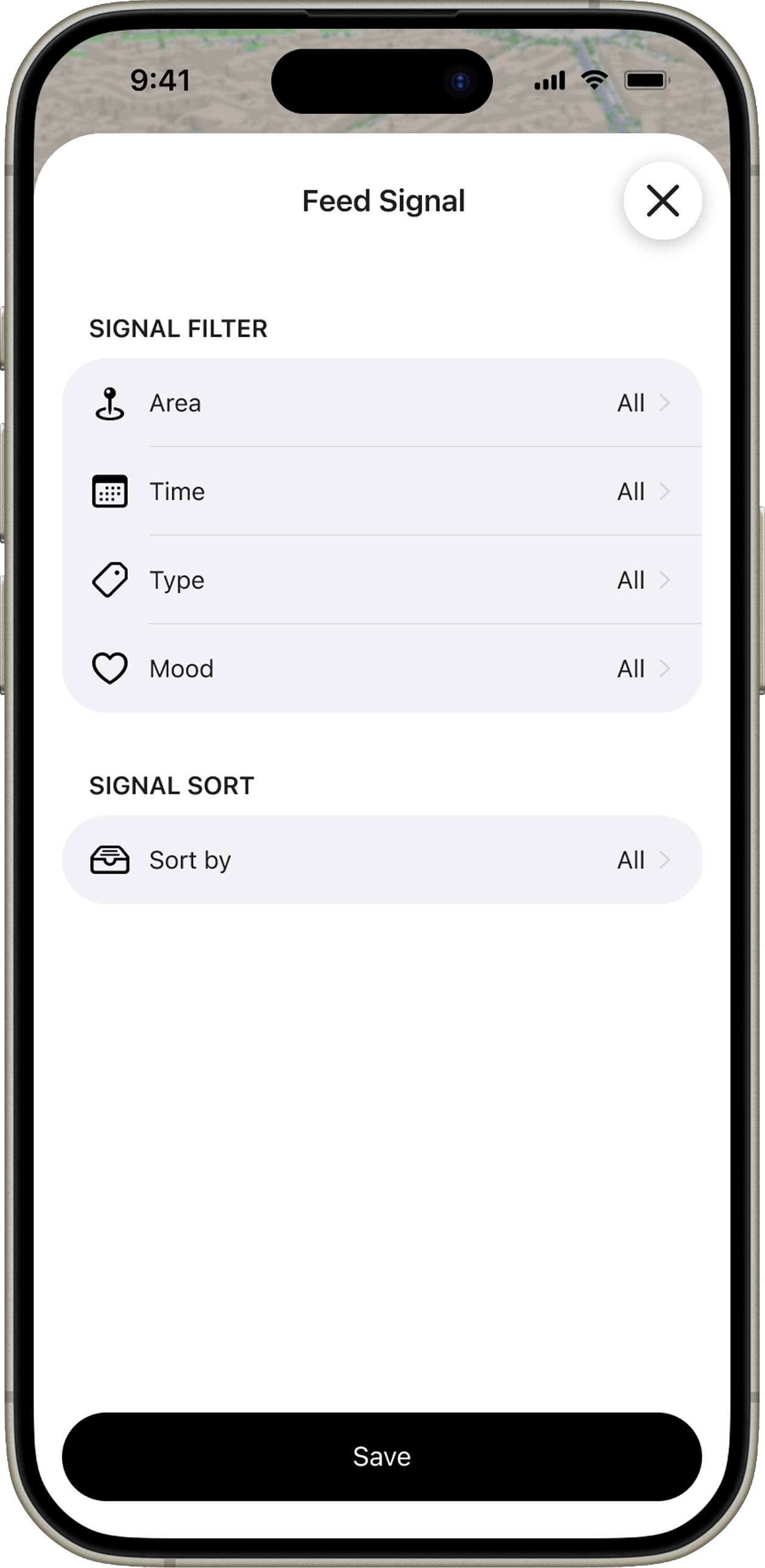 Initial filter experience