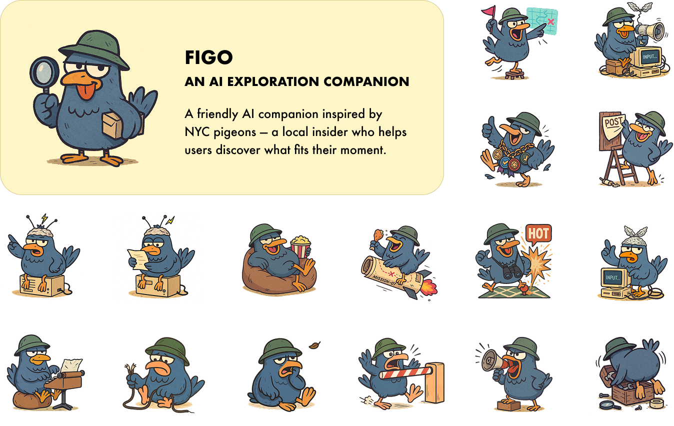 Figo character and exploration companion design